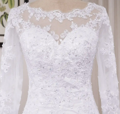Vintage Africa Mermaid Long Sleeve Wedding Dresses Lace Beading