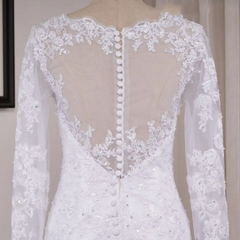Vintage Africa Mermaid Long Sleeve Wedding Dresses Lace Beading