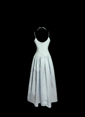 Vintage A Line Spaghetti Straps Light Sky Blue Satin Prom Dresses Party Dress Summer 22th Birthday Outfits 18th Birthday Dresses W831