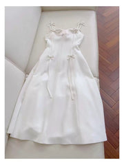 Elegant A Line Spaghetti Straps White Satin Sleeveless Long Evening Party Gowns Evening Formal Dresses Prom Dress W915
