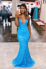 Wholesale Gougeous Deep V-Neck Mermaid Prom Dress prom dresses with long sleeves