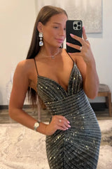 Wholesale Gorgeous Black Mermaid Lace Up Long Corset Beaded Prom Dress With Slit long prom dresses with sleeves
