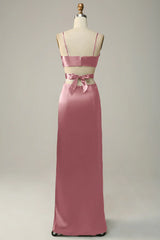 Spaghetti Straps V Neck Bridesmaid Dress