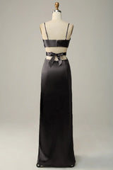 Spaghetti Straps V Neck Bridesmaid Dress