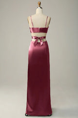 Spaghetti Straps V Neck Bridesmaid Dress