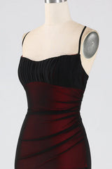 Sheath Spaghetti Straps Floor Length Bridesmaid Dress