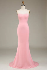 Mermaid Sweetheart Satin Long Bridesmaid Dress