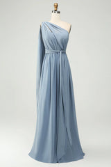 Convertible Chiffon A Line Long Bridesmaid Dress