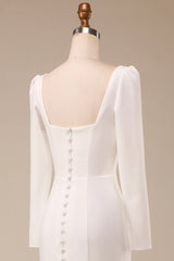 Mermaid Square Neck Bridal Dress With Long Sleeves