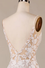 Charming Mermaid Spaghetti Straps Ivory Long Bridal Dress