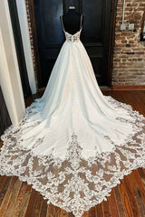 Lace Sweetheart Backless A-Line Wedding Dress