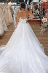 A-Line Sweetheart Long Wedding Dress With Applique