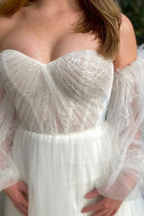 Strapless Long Wedding Dress With Train
