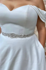 A-Line Off-the-Shoulder Long Wedding Dress