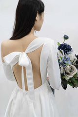 Asymmetrical Backless Wedding Dress with Slit