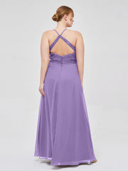 Lace Bodice Chiffon Skirt Dresses with Slit Tahiti