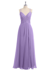Lace Bodice Chiffon Skirt Dresses with Slit Tahiti