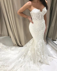 Elegant Lace Mermaid Wedding Dress Sweetheart