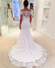 Mermaid Wedding Dress Lace Off Shoulder
