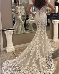 Vintage Lace Wedding Dress Mermaid Off The Shoulder