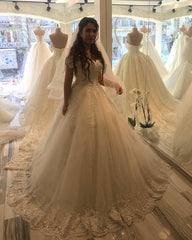 Off The Shoulder Wedding Dress Lace Edge