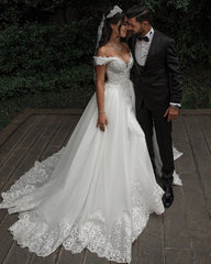Mermaid Wedding Dress Off The Shoulder Lace Embroidery