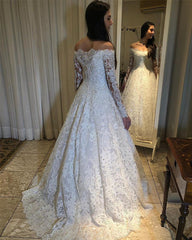 Lace Wedding Dress Long Sleeves Off Shoulder