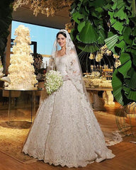 Lace Wedding Dress Long Sleeves Off Shoulder