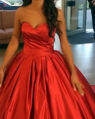 Sweetheart Corset Wedding Dress Satin Ball Gown