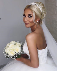 Strapless Wedding Dress Ball Gown Emboridery Beaded