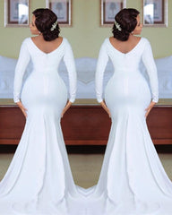 Plus Size Mermaid Wedding Dress Long Sleeves
