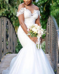 Elegant Mermaid Wedding Dress Lace Off Shoulder