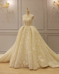 Sweetheart Corset Wedding Dress 3D Lace Embroidery