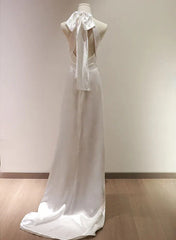 Weitese Formal Women's Dresses White Halter Light Wedding Dresses Bride Dresses Fishtail Evening Dresses Prom Dress Stores