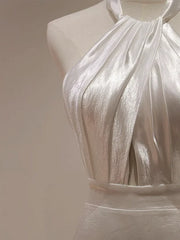 Weitese Formal Women's Dresses White Halter Light Wedding Dresses Bride Dresses Fishtail Evening Dresses Prom Dress Stores