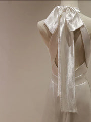 Weitese Formal Women's Dresses White Halter Light Wedding Dresses Bride Dresses Fishtail Evening Dresses Prom Dress Stores