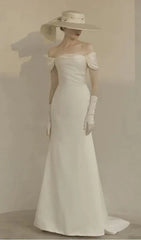A-Line Strapless Fishtail Wedding Dress