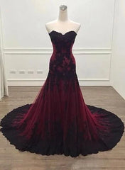 A-line Sweetheart Tulle Lace Floor Length Wedding Dress