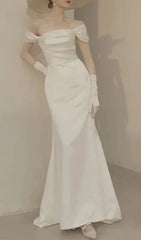 A-Line Strapless Fishtail Wedding Dress