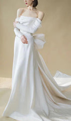 Off-the-Shoulder Strapless Bow Shouler Wedding Dress