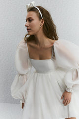 Weitese Dress With Long Sleeves Rehearsal Dinner Dress Elegant Dress Bridal Dress Engagement Dress Short Wedding Dress
