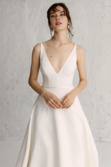 Weitese Prom Dress In Store Spaghetti Straps Eternal Happiness A-line Backless Wedding Dress With Long Train Dress For Wedding