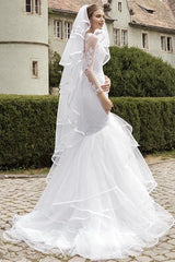 Lace Appliques Wedding Dress Mermaid Long Sleeve Bridal Gowns