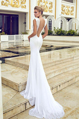 Wedding Dresses V-Neck Open Back Chiffon Bridal Gowns