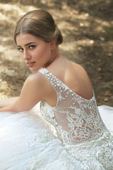 Tulle Lace Beading Ball Gown Wedding Dresses Floor Length Popular Custom Made Bridal Gowns