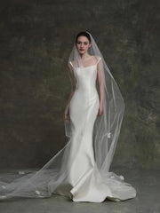 Simple and Elegant Satin Wedding Dress Evening Dress Party Dress