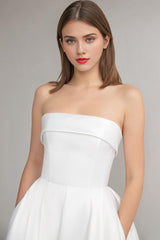 Ball Gown Wedding Dress A-line Silhouette Minimalist Dress Long Bridal Gown