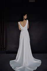 Wedding dress Embroidered corset dress Handmade bridal gown Open back dress with