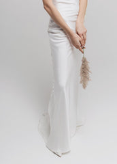 Simple Satin Cowl Neck Wedding Dress Modest Satin Wedding Dress Maxi Slip Dress Reception Wedding dress