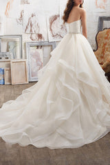 Weitese Tulle Sweetheart Wedding Dress Ruffles